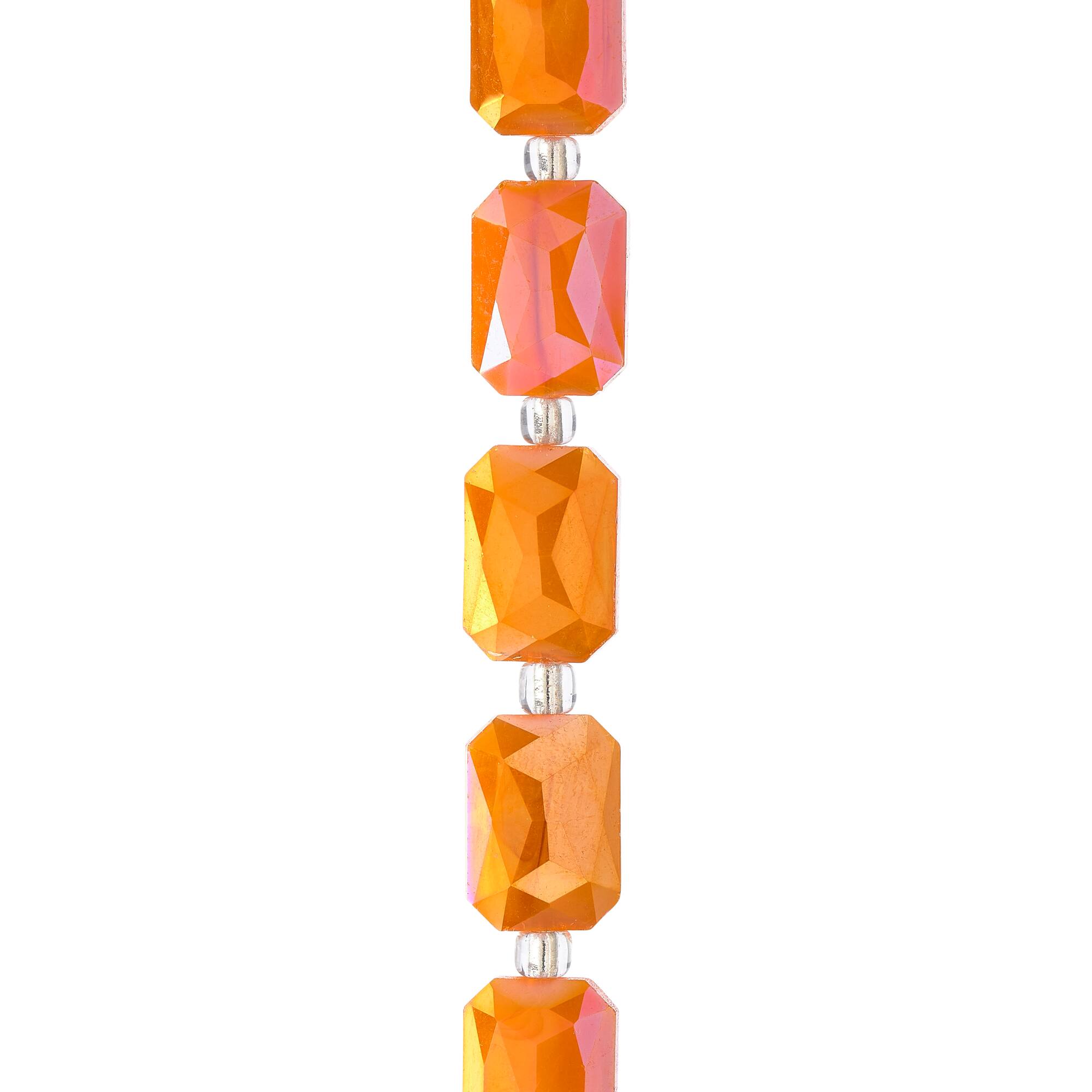 Faceted Glass Rectangle Beads